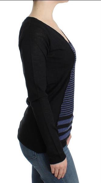 Grote foto costume national black striped v neck sweater xs kleding dames truien en vesten