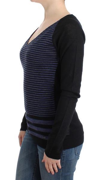 Grote foto costume national black striped v neck sweater xs kleding dames truien en vesten