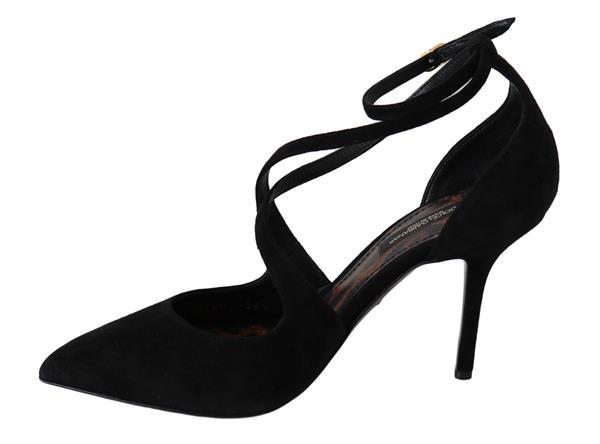 Grote foto dolce gabbana black suede ankle strap pumps heels eu35.5 u kleding heren schoenen