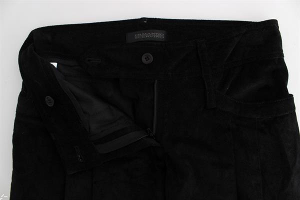 Grote foto ermanno scervino black velvet cotton capri bootcut pants it4 kleding dames spijkerbroeken en jeans