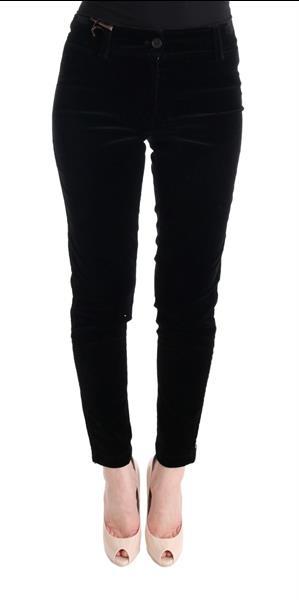 Grote foto ermanno scervino black viscose blend velvet cropped pants it kleding dames spijkerbroeken en jeans