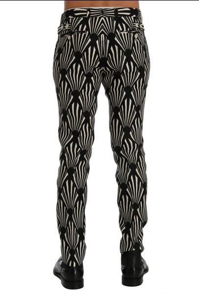 Grote foto dolce gabbana black white slim fit hemp linen pants it44 kleding heren spijkerbroeken en jeans