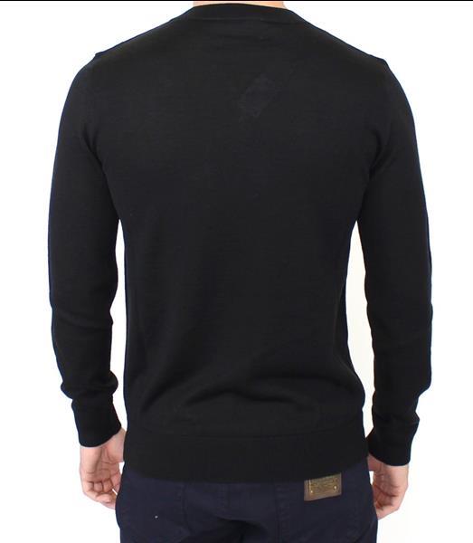 Grote foto ermanno scervino black wool blend v neck pullover sweater it kleding heren truien en vesten