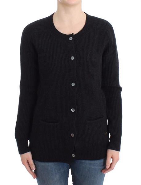 Grote foto galliano black wool cardigan s kleding dames truien en vesten