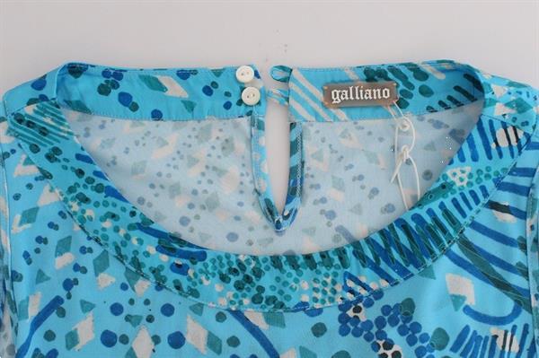 Grote foto galliano blue printed tank top xs kleding dames t shirts