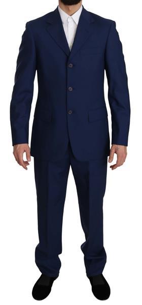 Grote foto romeo gigli blue solid 100 wool two piece 3 button suit it4 kleding heren kostuums en colberts