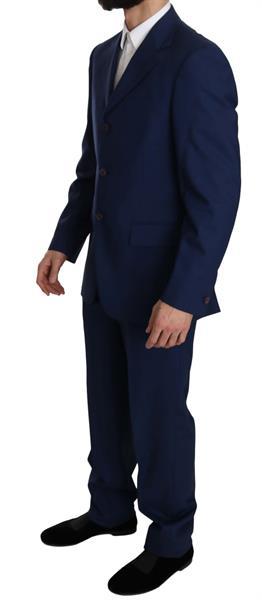 Grote foto romeo gigli blue solid 100 wool two piece 3 button suit it4 kleding heren kostuums en colberts