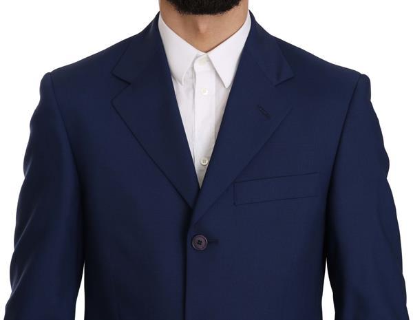 Grote foto romeo gigli blue solid 100 wool two piece 3 button suit it4 kleding heren kostuums en colberts