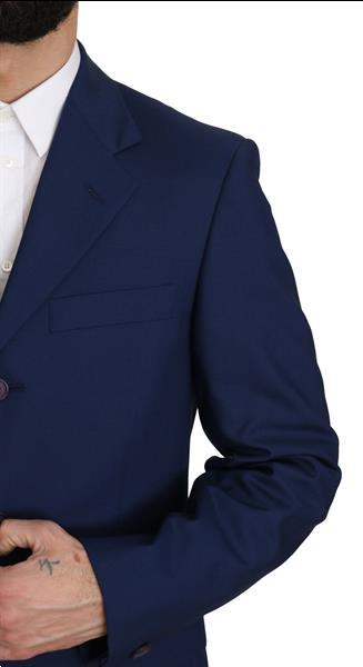 Grote foto romeo gigli blue solid 100 wool two piece 3 button suit it4 kleding heren kostuums en colberts