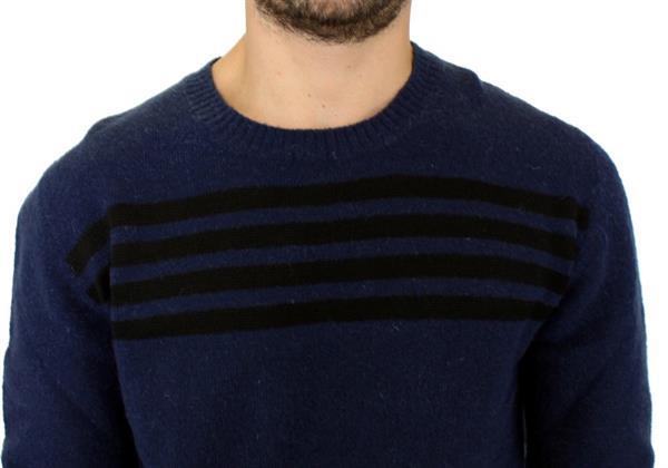 Grote foto costume national blue striped sweater pullover it54 xxl kleding heren truien en vesten