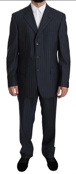 Grote foto z zegna blue striped two piece 3 button wool suit it52 xl kleding heren kostuums en colberts
