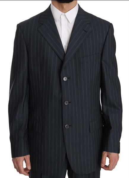 Grote foto z zegna blue striped two piece 3 button wool suit it52 xl kleding heren kostuums en colberts
