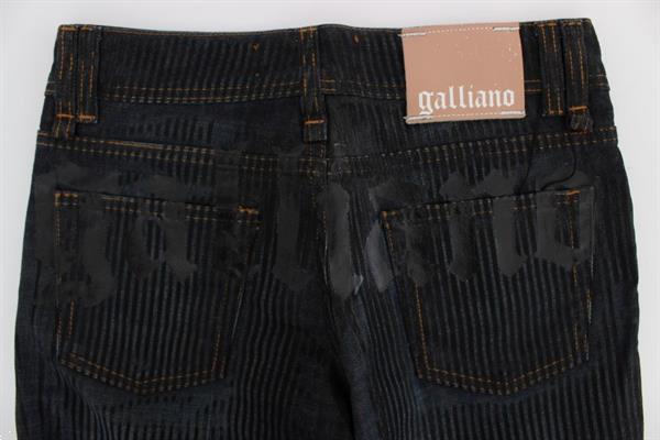Grote foto galliano blue wash cotton blend slim fit bootcut jeans w24 kleding dames spijkerbroeken en jeans