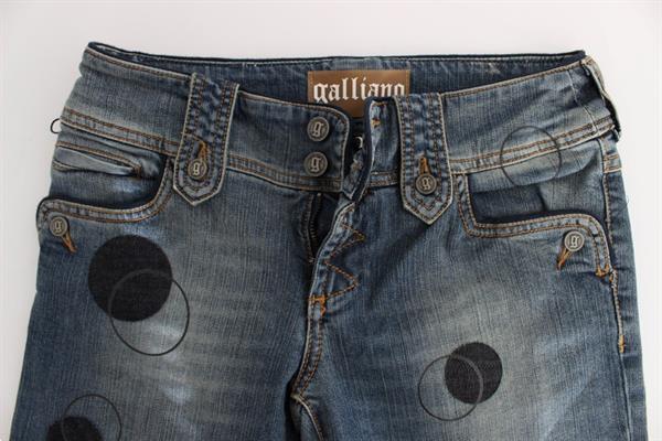 Grote foto galliano blue wash cotton blend slim fit bootcut jeans w26 kleding dames spijkerbroeken en jeans