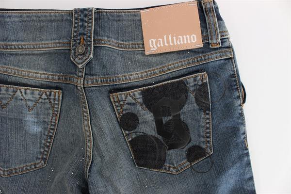 Grote foto galliano blue wash cotton blend slim fit bootcut jeans w26 kleding dames spijkerbroeken en jeans