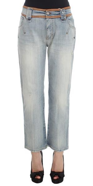 Grote foto galliano blue wash cotton boyfriend fit cropped jeans w26 kleding dames spijkerbroeken en jeans