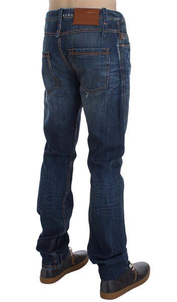 Grote foto ylisia fashion blue wash cotton denim slim fit jeans w34 kleding heren spijkerbroeken en jeans