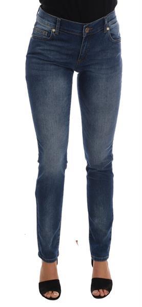 Grote foto versace jeans blue wash cotton stretch slim fit jeans w27 kleding dames spijkerbroeken en jeans