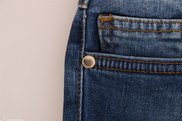 Grote foto versace jeans blue wash cotton stretch slim fit jeans w27 kleding dames spijkerbroeken en jeans