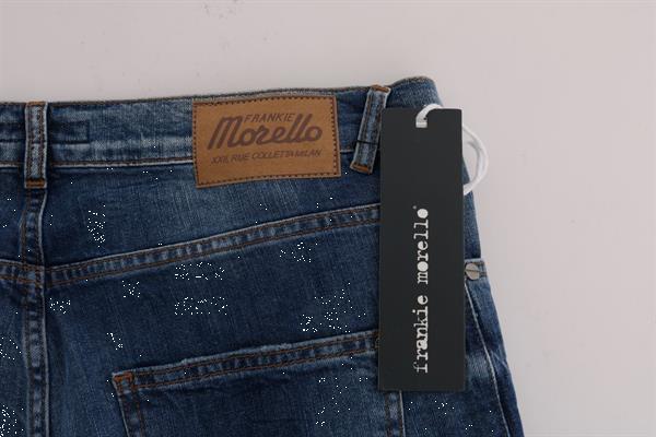 Grote foto frankie morello blue wash torn dundee slim fit jeans w32 kleding heren spijkerbroeken en jeans