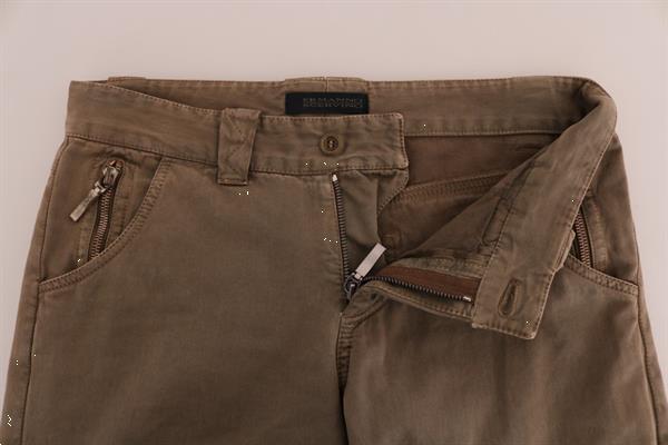Grote foto ermanno scervino brown cotton casual slim fit pants it38 xs kleding dames spijkerbroeken en jeans