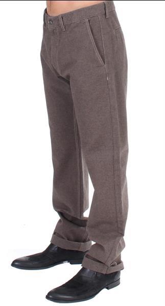 Grote foto gf ferre brown cotton regular fit casual pants it48 m kleding heren spijkerbroeken en jeans