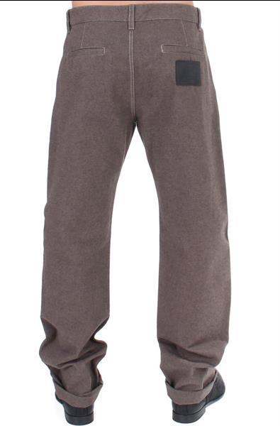 Grote foto gf ferre brown cotton regular fit casual pants it48 m kleding heren spijkerbroeken en jeans