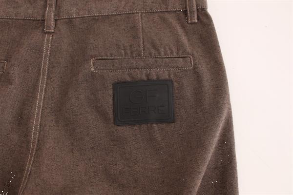 Grote foto gf ferre brown cotton regular fit casual pants it48 m kleding heren spijkerbroeken en jeans