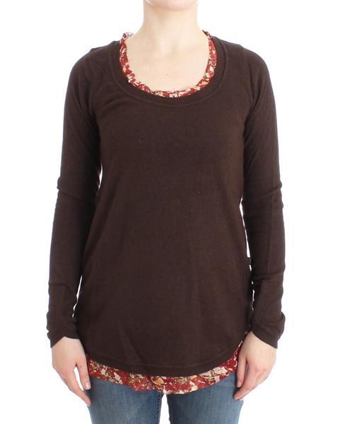 Grote foto cavalli brown crewneck sweater it40 s kleding dames truien en vesten