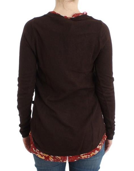 Grote foto cavalli brown crewneck sweater it40 s kleding dames truien en vesten