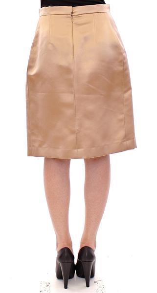 Grote foto andrea incontri brown silk solid mini pleated skirt it44 l kleding dames jurken en rokken