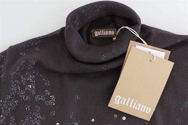 Grote foto galliano brown turtleneck cotton sweater xxs kleding dames truien en vesten