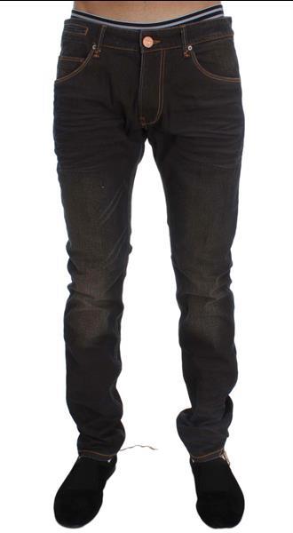 Grote foto ylisia fashion brown wash cotton stretch slim fit jeans w34 kleding heren spijkerbroeken en jeans