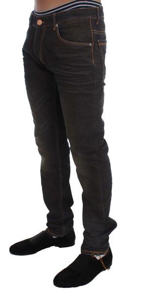 Grote foto ylisia fashion brown wash cotton stretch slim fit jeans w34 kleding heren spijkerbroeken en jeans