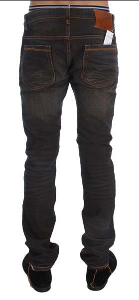 Grote foto ylisia fashion brown wash cotton stretch slim fit jeans w34 kleding heren spijkerbroeken en jeans