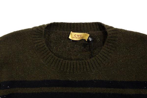 Grote foto costume national brown striped crewneck sweater it52 xl kleding heren truien en vesten