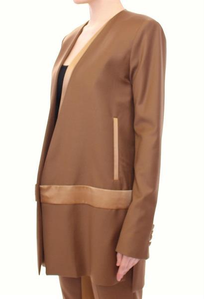 Grote foto roberto fragata brown wool silk blazer coat jacket it40 s kleding heren kostuums en colberts