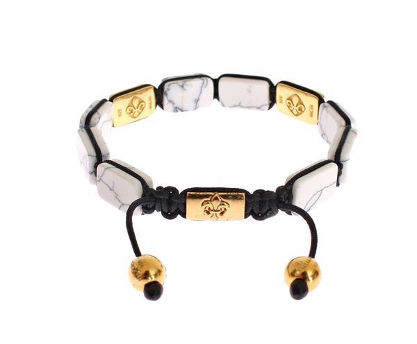 Grote foto nialaya cz howlite gold 925 bracelet m kleding dames sieraden