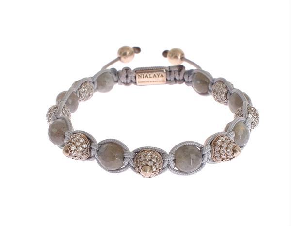 Grote foto nialaya cz cone labrodite 925 silver bracelet m kleding dames sieraden