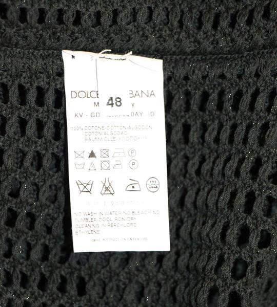 Grote foto dolce gabbana dark green runway netz pullover netted sweat kleding heren truien en vesten