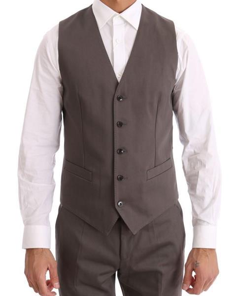 Grote foto dolce gabbana dolce gabbana beige cotton slim fit two bu kleding heren kostuums en colberts