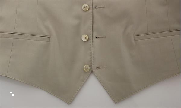 Grote foto dolce gabbana beige cotton stretch dress vest blazer it52 kleding heren truien en vesten