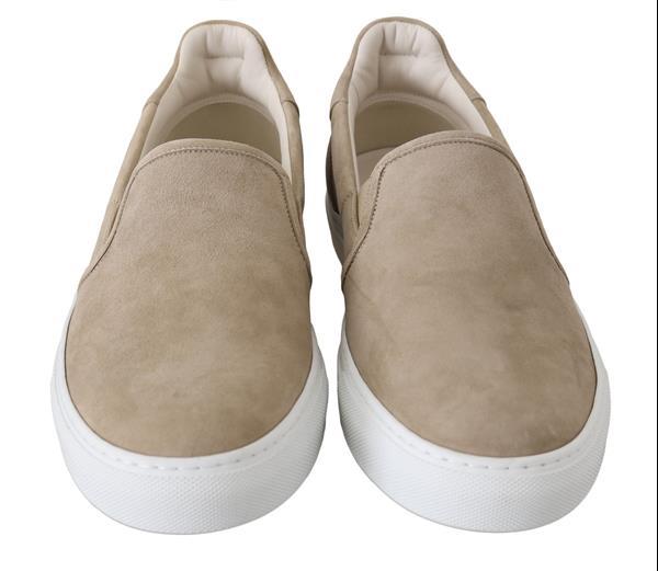 Grote foto dolce gabbana beige leather suede loafers slip ons shoes e kleding heren schoenen