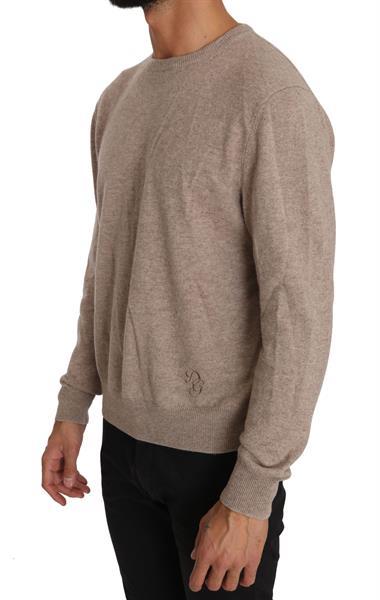 Grote foto dolce gabbana beige wool cashmere dg logo pullover sweate kleding heren truien en vesten