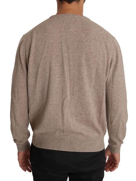 Grote foto dolce gabbana beige wool cashmere dg logo pullover sweate kleding heren truien en vesten