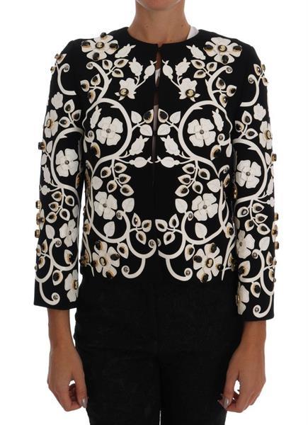 Grote foto dolce gabbana dolce gabbana black baroque floral crystal kleding dames jassen zomer