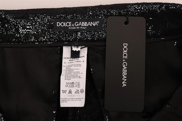 Grote foto dolce gabbana black floral brocade slim fit pants it38 xs kleding dames spijkerbroeken en jeans