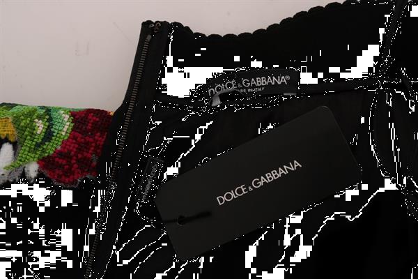 Grote foto dolce gabbana black embellished daisy brocade skirt it36 x kleding dames jurken en rokken