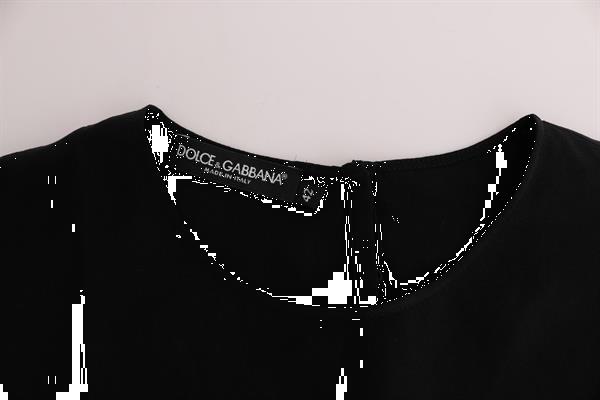 Grote foto dolce gabbana black enchanted sicily silk blouse t shirt i kleding dames t shirts