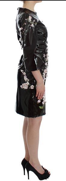 Grote foto dolce gabbana black floral 3 4 sleeve sheath dress it42 m kleding dames jurken en rokken